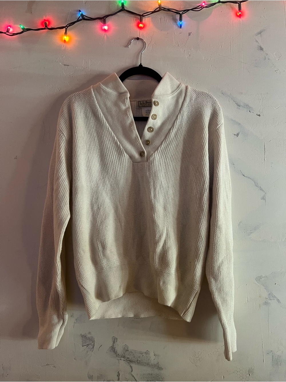 Vintage L.L. Bean Women's Fishermen's Style Henley Sweater